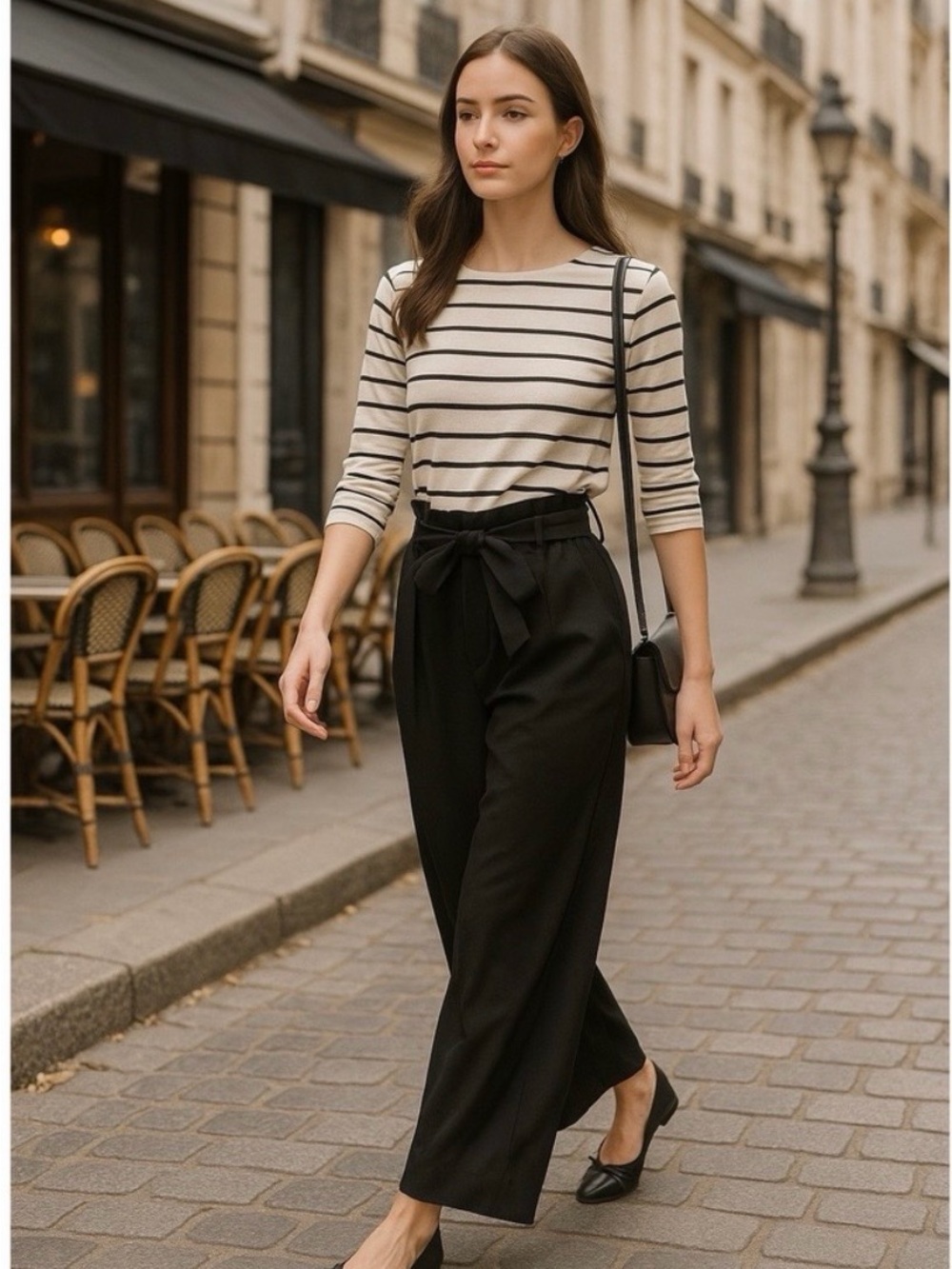 Madewell Black PaperBag Pants, M
